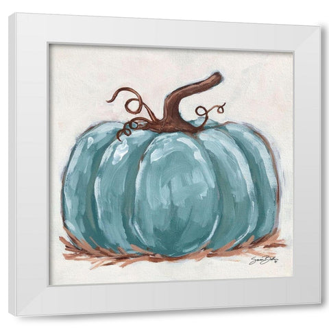 Pumpkin Close-Up III White Modern Wood Framed Art Print by Baker, Sara