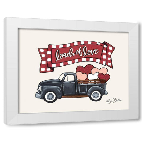 Loads of Love Truck White Modern Wood Framed Art Print by Baker, Sara
