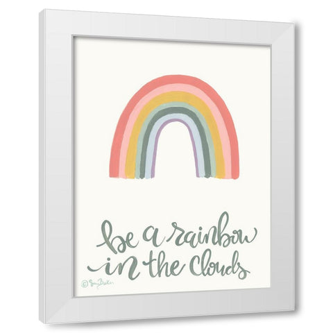 Rainbow in the Clouds     White Modern Wood Framed Art Print by Baker, Sara
