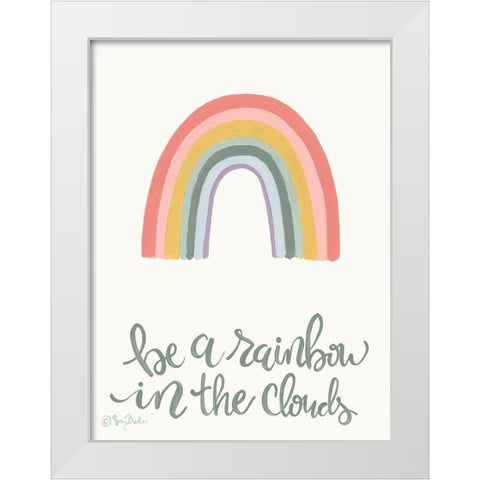 Rainbow in the Clouds     White Modern Wood Framed Art Print by Baker, Sara