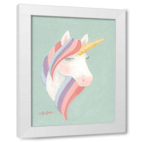 Unicorn     White Modern Wood Framed Art Print by Baker, Sara