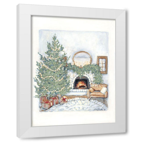 Fireside Bungalow White Modern Wood Framed Art Print by Baker, Sara
