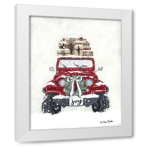 Snow Day Delivery White Modern Wood Framed Art Print by Baker, Sara