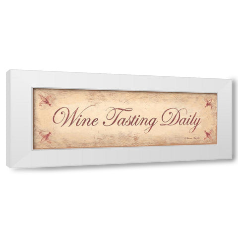 Wine Tasting Daily White Modern Wood Framed Art Print by Barton, Becca