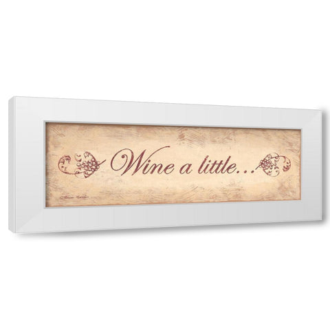 Wine a Little White Modern Wood Framed Art Print by Barton, Becca