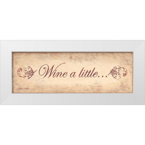 Wine a Little White Modern Wood Framed Art Print by Barton, Becca