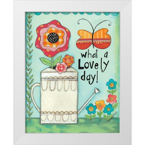 What a Lovely Day White Modern Wood Framed Art Print by Deming, Bernadette