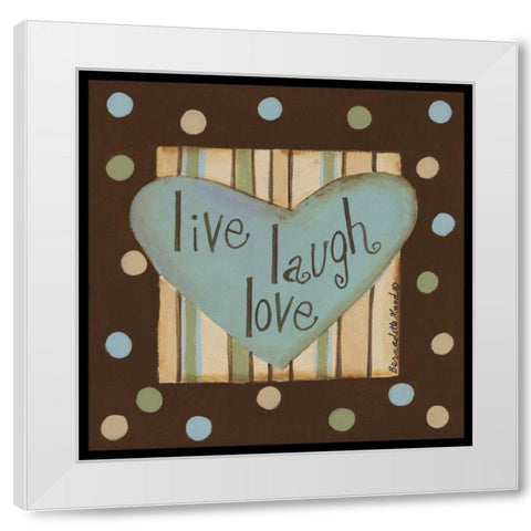Laugh Heart White Modern Wood Framed Art Print by Deming, Bernadette