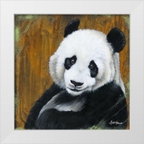 Panda Smile   White Modern Wood Framed Art Print by Hallowell, Britt