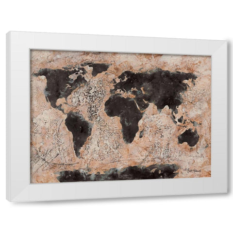 Old World Map White Modern Wood Framed Art Print by Hallowell, Britt