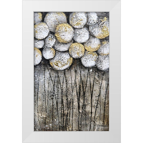 Bubble Trees in White White Modern Wood Framed Art Print by Hallowell, Britt
