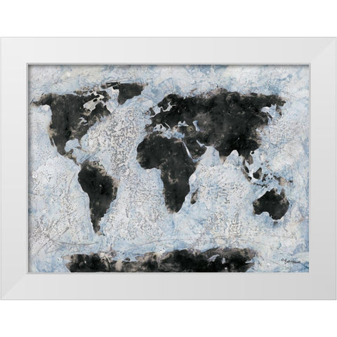 Old World Map   White Modern Wood Framed Art Print by Hallowell, Britt
