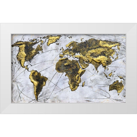 A Wonderful World White Modern Wood Framed Art Print by Hallowell, Britt