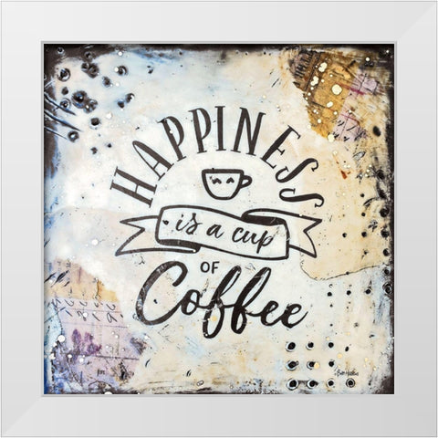 Coffee Love 1 White Modern Wood Framed Art Print by Hallowell, Britt
