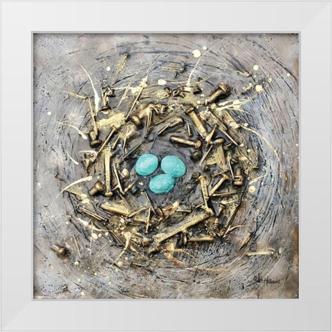 We Built Our Home White Modern Wood Framed Art Print by Hallowell, Britt