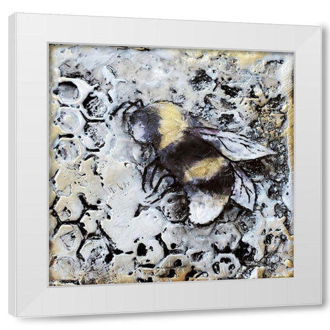 Worker Bees II White Modern Wood Framed Art Print by Hallowell, Britt