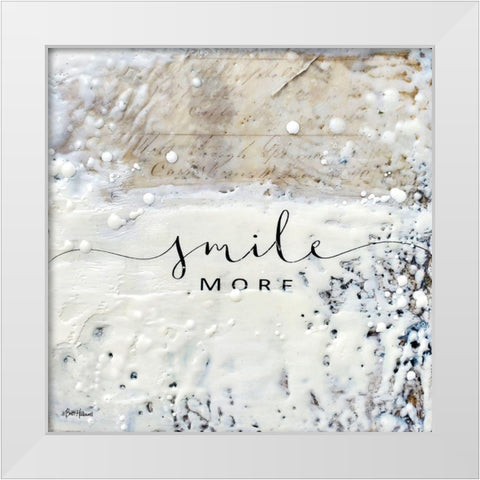 Smile More White Modern Wood Framed Art Print by Hallowell, Britt