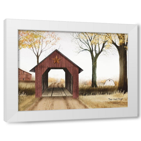 Bucks County Bridge    White Modern Wood Framed Art Print by Jacobs, Billy