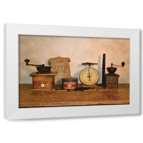 The Daily Grind White Modern Wood Framed Art Print by Jacobs, Billy