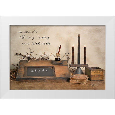 The Three Rs White Modern Wood Framed Art Print by Jacobs, Billy