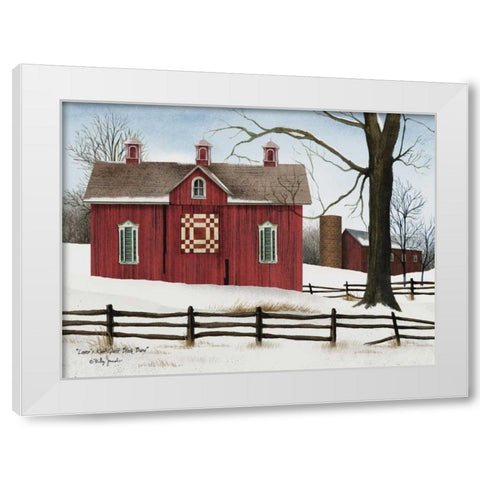 Lovers Knot Quilt Block Barn  White Modern Wood Framed Art Print by Jacobs, Billy