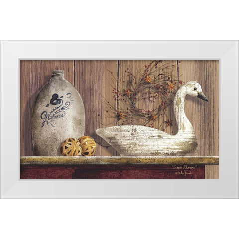 Simple Pleasures           White Modern Wood Framed Art Print by Jacobs, Billy