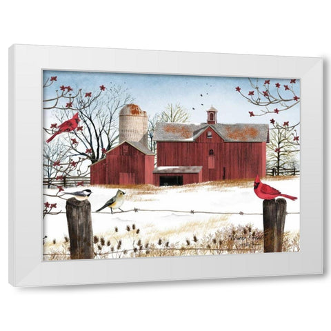 Winter Friends White Modern Wood Framed Art Print by Jacobs, Billy