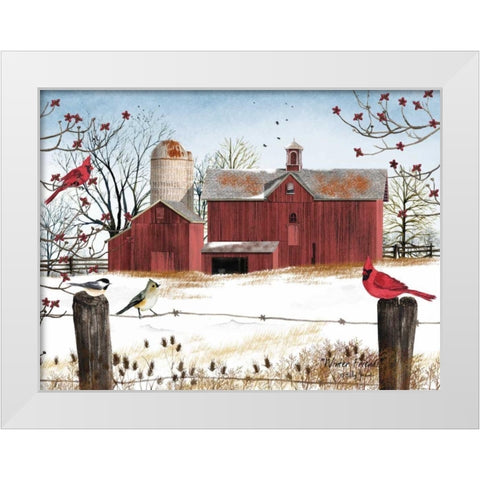 Winter Friends White Modern Wood Framed Art Print by Jacobs, Billy