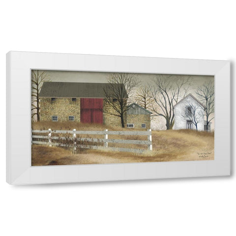 Old Stone Barn White Modern Wood Framed Art Print by Jacobs, Billy