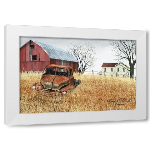 Granddads Ole Truck White Modern Wood Framed Art Print by Jacobs, Billy