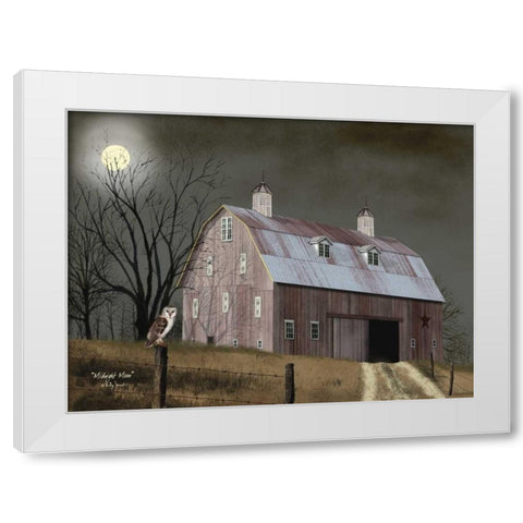 Midnight Moon White Modern Wood Framed Art Print by Jacobs, Billy