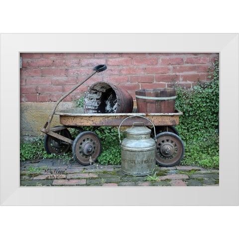 Milk Wagon White Modern Wood Framed Art Print by Jacobs, Billy