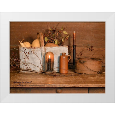 Gathering the Harvest White Modern Wood Framed Art Print by Jacobs, Billy