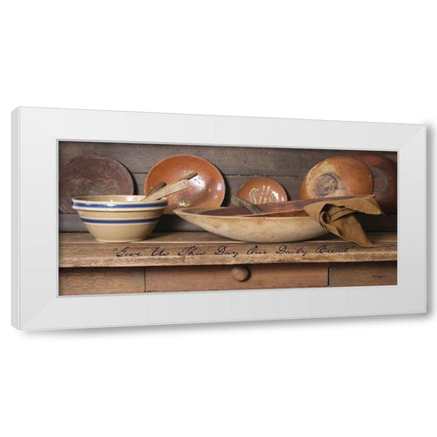 Give Us This Day White Modern Wood Framed Art Print by Jacobs, Billy