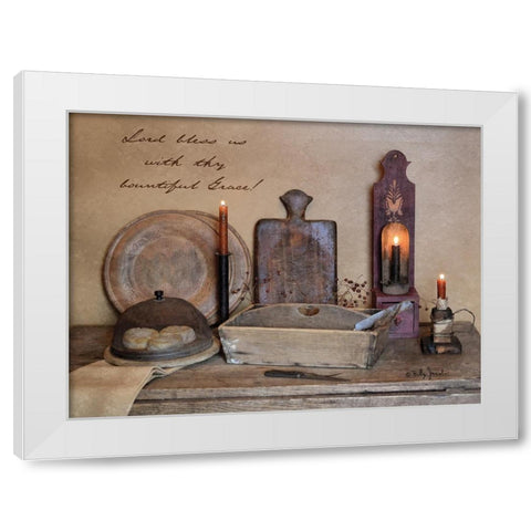 Bountiful Grace White Modern Wood Framed Art Print by Jacobs, Billy