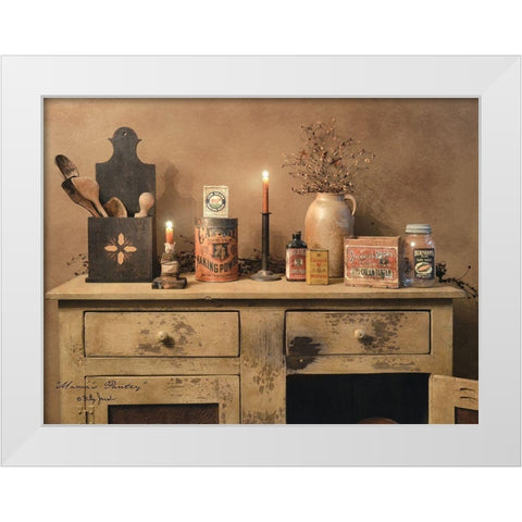 Mamas Pantry White Modern Wood Framed Art Print by Jacobs, Billy