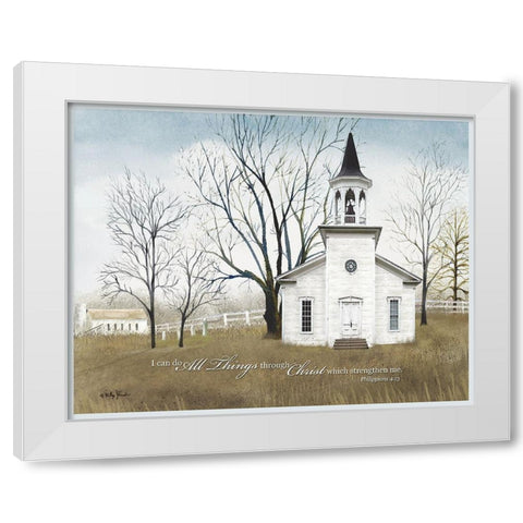 I Can Do All things White Modern Wood Framed Art Print by Jacobs, Billy
