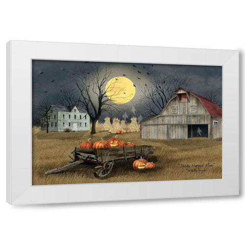 Spooky Harvest Moon     White Modern Wood Framed Art Print by Jacobs, Billy