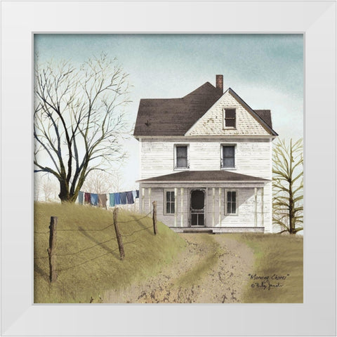 Morning Chores White Modern Wood Framed Art Print by Jacobs, Billy