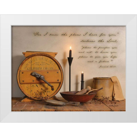 The Plans I Have For You White Modern Wood Framed Art Print by Jacobs, Billy