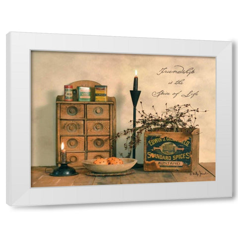 Friendship is the Spice of Life White Modern Wood Framed Art Print by Jacobs, Billy