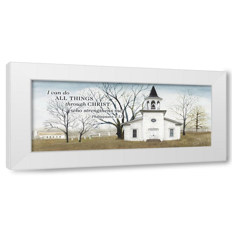 I Can Do All Things White Modern Wood Framed Art Print by Jacobs, Billy