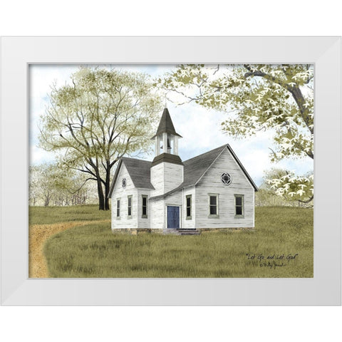 Let Go and Let God White Modern Wood Framed Art Print by Jacobs, Billy