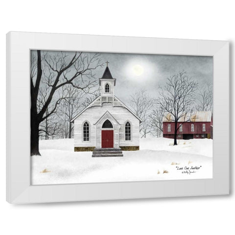 Love One Another White Modern Wood Framed Art Print by Jacobs, Billy