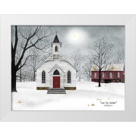 Love One Another White Modern Wood Framed Art Print by Jacobs, Billy