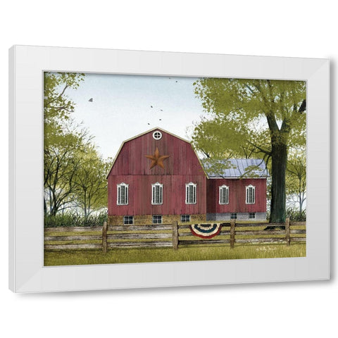 Sweet Summertime Barn White Modern Wood Framed Art Print by Jacobs, Billy