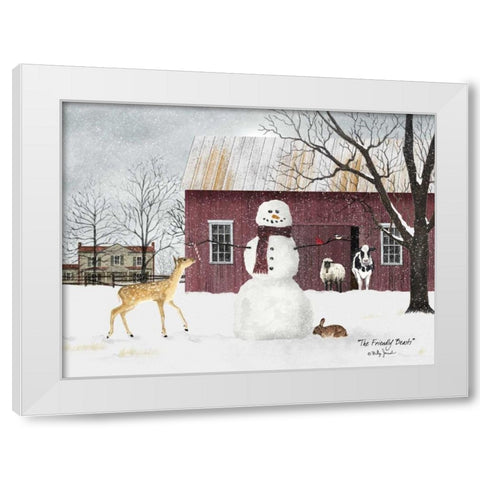 The Friendly Beasts White Modern Wood Framed Art Print by Jacobs, Billy