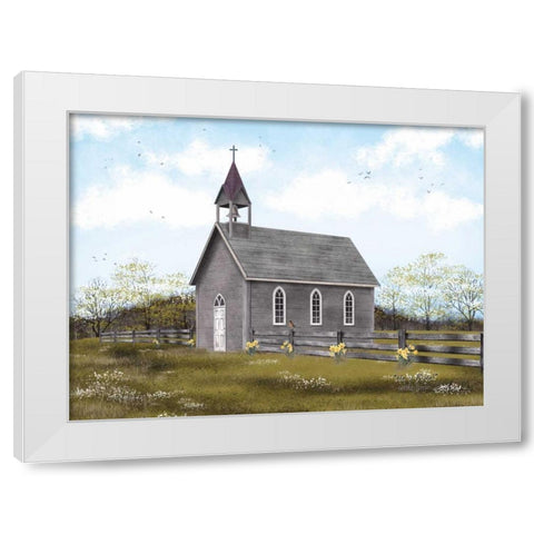 He is Risen White Modern Wood Framed Art Print by Jacobs, Billy