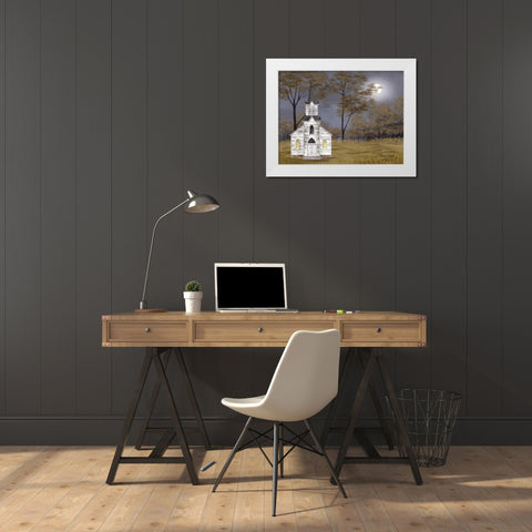 Evening Prayer White Modern Wood Framed Art Print by Jacobs, Billy