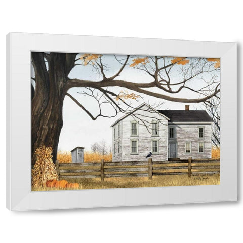 Harvest Time House White Modern Wood Framed Art Print by Jacobs, Billy